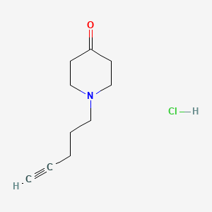 1-(Pent-4-yn-1-yl)piperidin-4-one hydrochloride