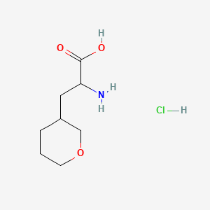 molecular formula C8H16ClNO3 B13524697 2-Amino-3-(oxan-3-yl)propanoicacidhydrochloride CAS No. 2839138-89-3