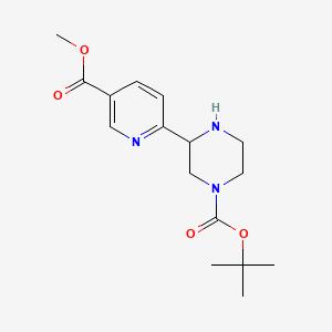 molecular formula C16H23N3O4 B13524699 Tert-butyl 3-[5-(methoxycarbonyl)pyridin-2-yl]piperazine-1-carboxylate 