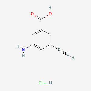 molecular formula C9H8ClNO2 B13524704 3-Amino-5-ethynylbenzoicacidhydrochloride 