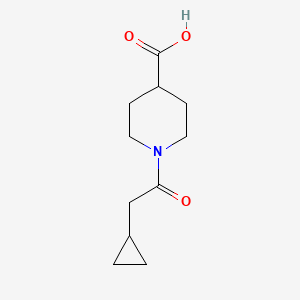 molecular formula C11H17NO3 B13524714 1-(2-Cyclopropylacetyl)piperidine-4-carboxylicacid 