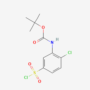 Tert-butyl (2-chloro-5-(chlorosulfonyl)phenyl)carbamate