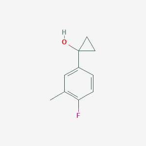 molecular formula C10H11FO B13524853 1-(4-Fluoro-3-methylphenyl)cyclopropan-1-ol 