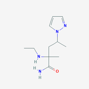 molecular formula C11H20N4O B13524880 2-(Ethylamino)-2-methyl-4-(1h-pyrazol-1-yl)pentanamide 