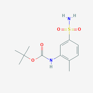 molecular formula C12H18N2O4S B13524883 Tert-butyl (2-methyl-5-sulfamoylphenyl)carbamate 