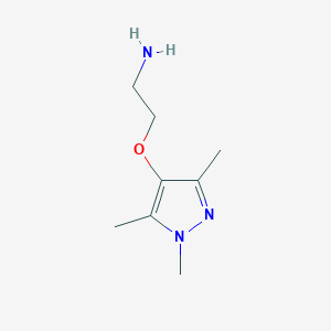 molecular formula C8H15N3O B13524894 2-((1,3,5-Trimethyl-1h-pyrazol-4-yl)oxy)ethan-1-amine 