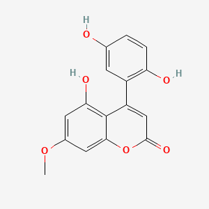 molecular formula C16H12O6 B1352490 4-(2,5-Dihydroxyphenyl)-5-hydroxy-7-methoxy-2-benzopyrone CAS No. 88153-50-8