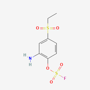 molecular formula C8H10FNO5S2 B13524913 2-Amino-4-(ethanesulfonyl)phenyl fluoranesulfonate 