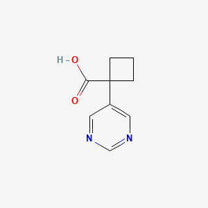 molecular formula C9H10N2O2 B13525029 1-(Pyrimidin-5-yl)cyclobutane-1-carboxylic acid 