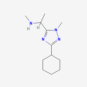 molecular formula C12H22N4 B13525063 1-(3-Cyclohexyl-1-methyl-1h-1,2,4-triazol-5-yl)-N-methylethan-1-amine 