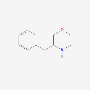 molecular formula C12H17NO B13525074 3-(1-Phenylethyl)morpholine 