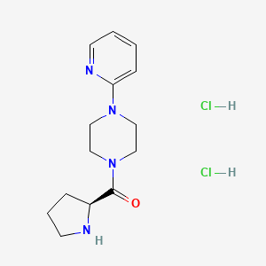 molecular formula C14H22Cl2N4O B13525105 1-(pyridin-2-yl)-4-[(2S)-pyrrolidine-2-carbonyl]piperazine dihydrochloride 