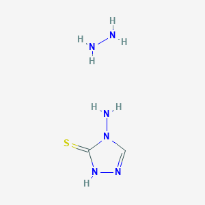 molecular formula C2H8N6S B13525112 4-amino-4H-1,2,4-triazole-3-thiol,hydrazine 