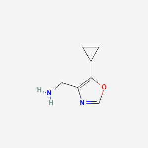 molecular formula C7H10N2O B13525115 (5-Cyclopropyloxazol-4-yl)methanamine 