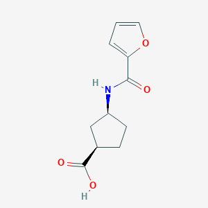 molecular formula C11H13NO4 B13525123 (1R,3S)-3-(furan-2-amido)cyclopentane-1-carboxylic acid 