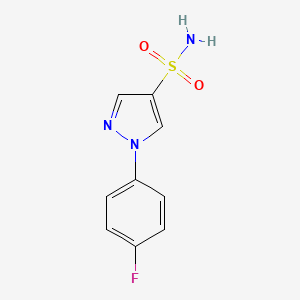 molecular formula C9H8FN3O2S B13525132 1-(4-Fluorophenyl)-1h-pyrazole-4-sulfonamide 