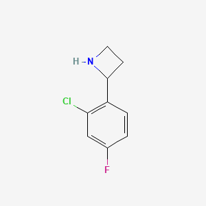 molecular formula C9H9ClFN B13525142 2-(2-Chloro-4-fluorophenyl)azetidine 