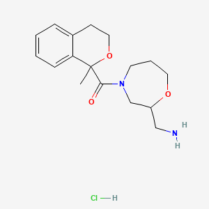 molecular formula C17H25ClN2O3 B13525169 1-[4-(1-methyl-3,4-dihydro-1H-2-benzopyran-1-carbonyl)-1,4-oxazepan-2-yl]methanamine hydrochloride 