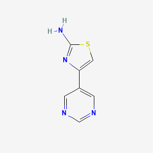 molecular formula C7H6N4S B13525227 4-(Pyrimidin-5-yl)thiazol-2-amine 