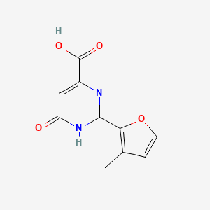 molecular formula C10H8N2O4 B13525284 1,6-Dihydro-2-(3-methyl-2-furanyl)-6-oxo-4-pyrimidinecarboxylic acid 