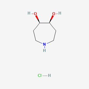 molecular formula C6H14ClNO2 B13525342 (4R,5S)-azepane-4,5-diol hydrochloride 