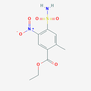 molecular formula C10H12N2O6S B13525375 Ethyl2-methyl-5-nitro-4-sulfamoylbenzoate 