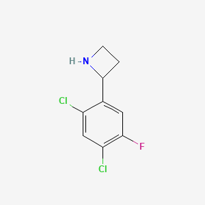 molecular formula C9H8Cl2FN B13525379 2-(2,4-Dichloro-5-fluorophenyl)azetidine 