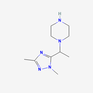 molecular formula C10H19N5 B13525460 1-(1-(1,3-Dimethyl-1h-1,2,4-triazol-5-yl)ethyl)piperazine 