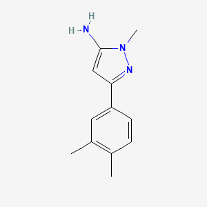 molecular formula C12H15N3 B13525468 3-(3,4-Dimethylphenyl)-1-methyl-1h-pyrazol-5-amine 