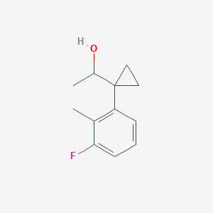 molecular formula C12H15FO B13525493 1-[1-(3-Fluoro-2-methylphenyl)cyclopropyl]ethan-1-ol 