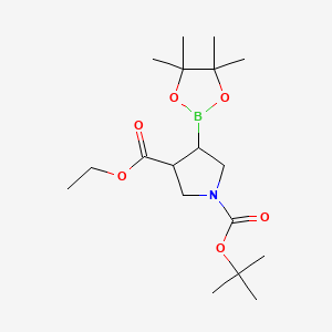 1-(tert-Butyl) 3-ethyl 4-(4,4,5,5-tetramethyl-1,3,2-dioxaborolan-2-yl)pyrrolidine-1,3-dicarboxylate