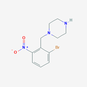 1-[(2-Bromo-6-nitrophenyl)methyl]piperazine