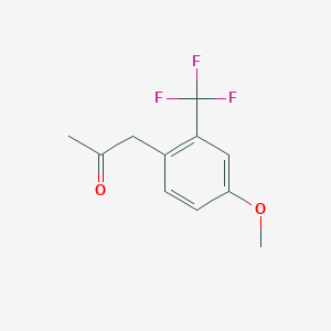 molecular formula C11H11F3O2 B13525526 4-(2-Oxopropyl)-3-(trifluoromethyl)anisole 