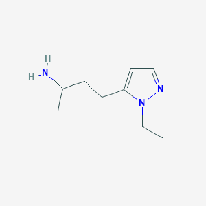 molecular formula C9H17N3 B13525528 4-(1-Ethyl-1h-pyrazol-5-yl)butan-2-amine 