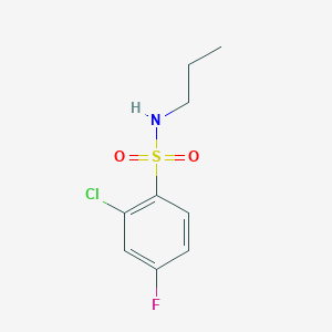 molecular formula C9H11ClFNO2S B13525563 2-chloro-4-fluoro-N-propylbenzenesulfonamide 