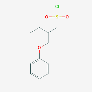 molecular formula C11H15ClO3S B13525620 2-(Phenoxymethyl)butane-1-sulfonyl chloride 