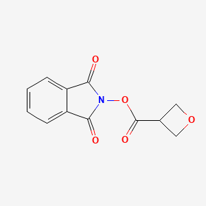 molecular formula C12H9NO5 B13525670 1,3-Dioxo-2,3-dihydro-1H-isoindol-2-YL oxetane-3-carboxylate 