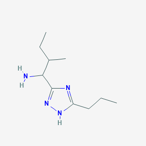 molecular formula C10H20N4 B13525674 2-methyl-1-(5-propyl-1H-1,2,4-triazol-3-yl)butan-1-amine 