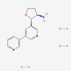 rac-(2R,3S)-2-[5-(pyridin-3-yl)pyridin-3-yl]oxolan-3-aminetrihydrochloride,trans