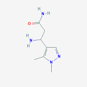 molecular formula C8H14N4O B13525691 3-amino-3-(1,5-dimethyl-1H-pyrazol-4-yl)propanamide 