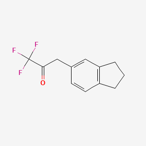 molecular formula C12H11F3O B13525710 3-(2,3-dihydro-1H-inden-5-yl)-1,1,1-trifluoropropan-2-one 