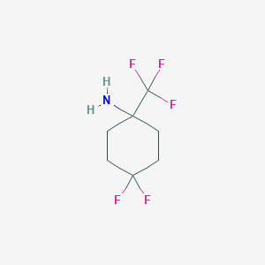 molecular formula C7H10F5N B13525741 4,4-Difluoro-1-(trifluoromethyl)cyclohexan-1-amine 