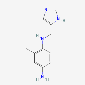 molecular formula C11H14N4 B13525754 n1-((1h-Imidazol-4-yl)methyl)-2-methylbenzene-1,4-diamine 