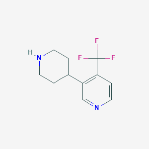 molecular formula C11H13F3N2 B13525764 3-(Piperidin-4-yl)-4-(trifluoromethyl)pyridine 