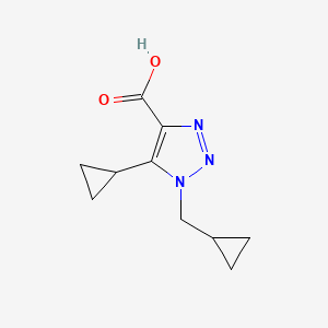 molecular formula C10H13N3O2 B13525778 5-Cyclopropyl-1-(cyclopropylmethyl)-1h-1,2,3-triazole-4-carboxylic acid 