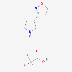 molecular formula C9H13F3N2O3 B13525786 3-(Pyrrolidin-3-yl)-4,5-dihydro-1,2-oxazole,trifluoroaceticacid 