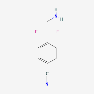 molecular formula C9H8F2N2 B13525876 4-(2-Amino-1,1-difluoroethyl)benzonitrile 