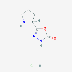 molecular formula C6H10ClN3O2 B13525970 5-[(2S)-pyrrolidin-2-yl]-2,3-dihydro-1,3,4-oxadiazol-2-onehydrochloride 