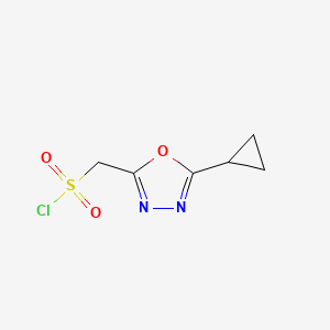 molecular formula C6H7ClN2O3S B13525974 (5-Cyclopropyl-1,3,4-oxadiazol-2-YL)methanesulfonyl chloride 