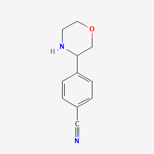 molecular formula C11H12N2O B13525990 4-(Morpholin-3-yl)benzonitrile 